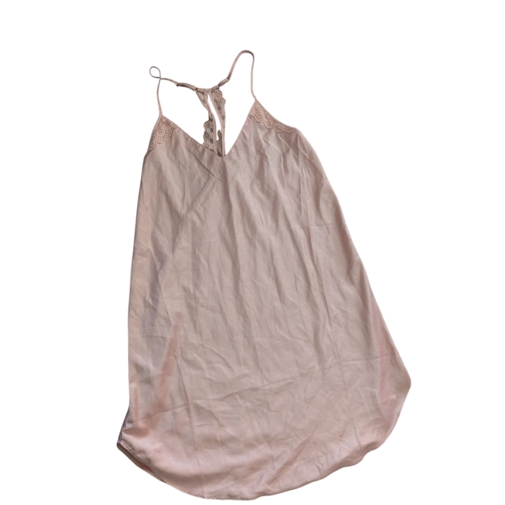 Pink Lace Trim Slip Dress Size medium Flora Nikrooz NWOT